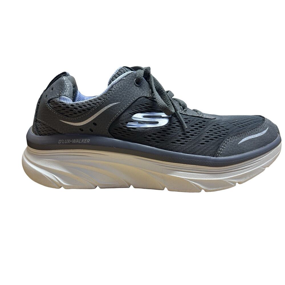 SKECHERS WOMENS D'LUX WALKER INFINITE MOTION Charcoal Lavender 149023 SZ 8.5